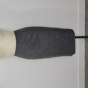 Banana Republic Woolen Gray Plaid Pencil Skirt SZ 2